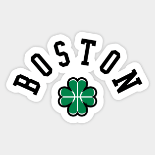 Boston Beantown Clover Basketball Fan T-Shirt: Show Your Pride for Boston & Hoops Sticker